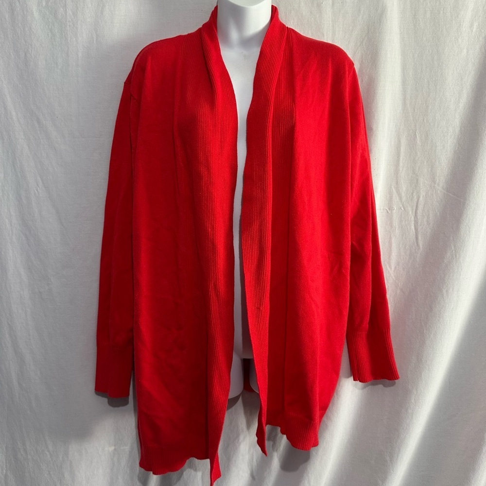 Faded Glory Red Open Front Cardigan Sweater | Women's Size 3X | Plus Size